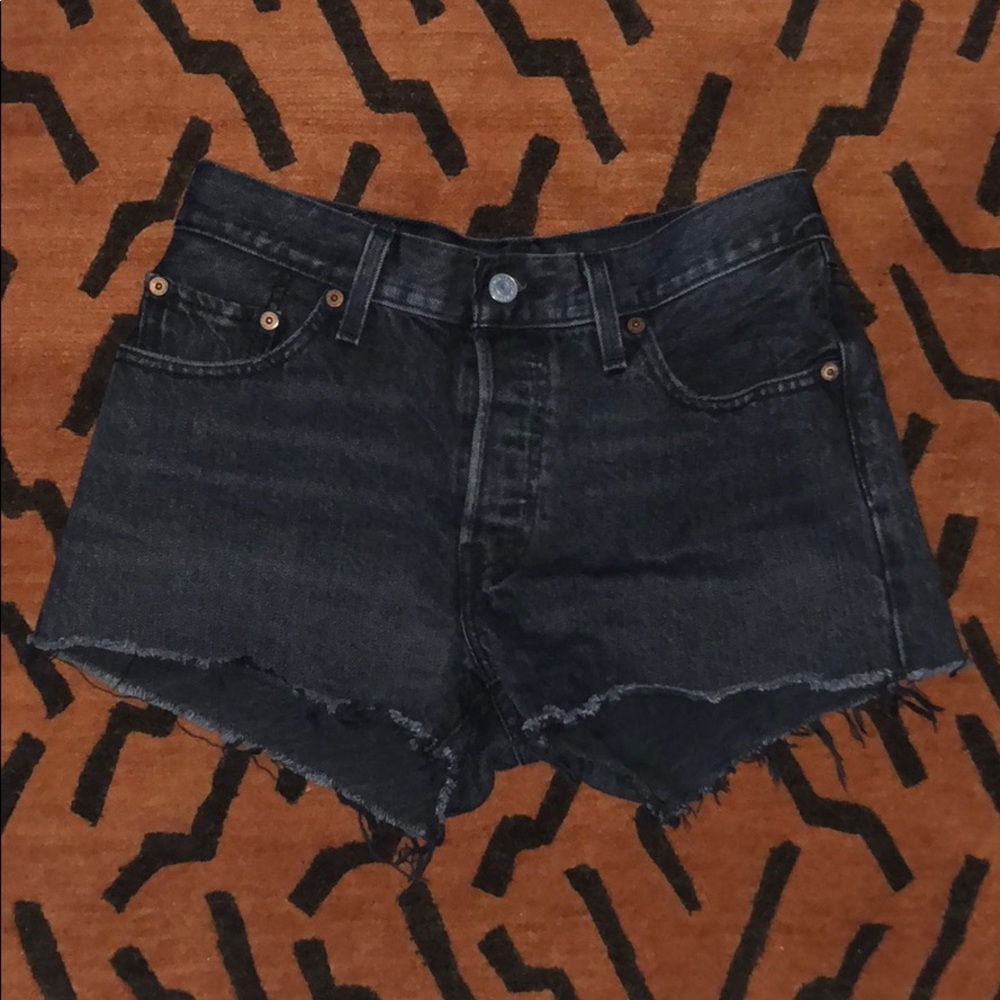 Levi’s 501 black jean shorts, size 25